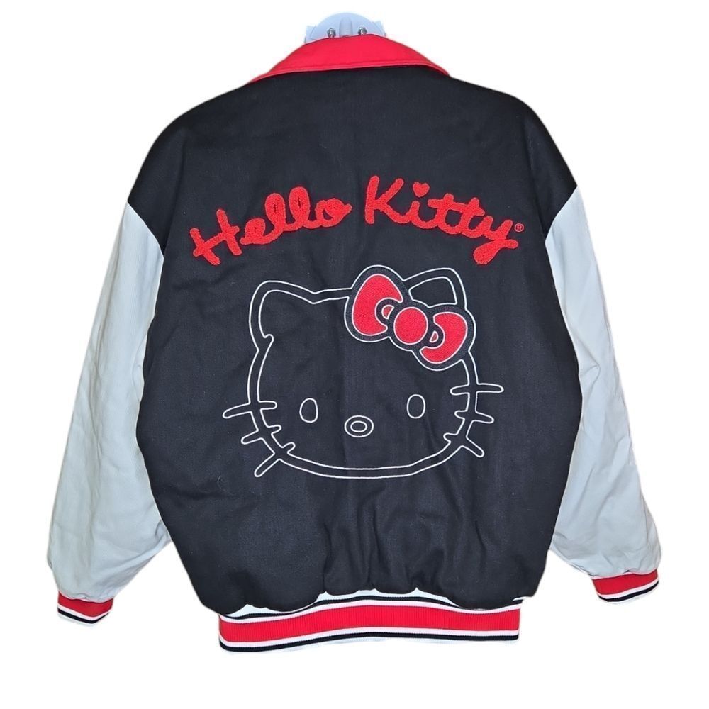 HELLO KITTY x Dumbgood varsity black and white unisex jacket L